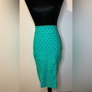 Polka Dot Pencil Skirt in mint